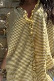 Arbi Gingham Y Blouse Mustard